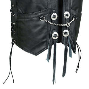 Dernier modèle de gilet de moto en cuir véritable pour homme, sans manches, imperméable et coupe-vent, style course - Product Image 5