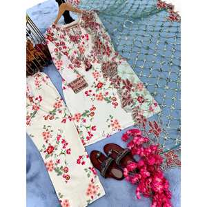 Conjunto Elegante de Top de Fiesta para Mujer con Palazzo y Dupatta - Product Image 3