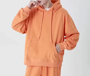 Wholesale Luxury Men's Oversized 350gsm Heavy Fleece <b>Hoodie</b> Custom LOGO No <b>String</b> Solid Pattern Plain Dyed <b>for</b> Autumn - Product Image 5