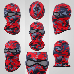 Red Camouflage <b>Full</b> Rhinestone <b>Balaclava</b> <b>Full</b> <b>Face</b> Cover Unisex Adult Outdoor Breathable Waterproof 100% Polyester Heat-Transfer - Product Image 5