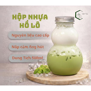 500ml PET Plastic <b>Gourd</b>-Shaped <b>Bottle</b> with Aluminum Screw Lid OEM Beverage Packaging for Milk Tea Juice Coffee From Vietnam - Product Image 6