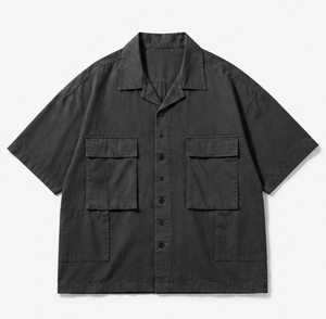 เสื้อเชิ้ตทำงานแขนสั้นคุณภาพสูงสำหรับผู้ชาย ทรงปกติ - Product Image 5