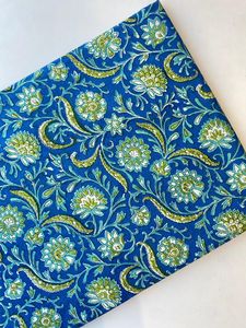 Tissu imprimé à la main en coton 100% naturel, imprimé au bloc indien de Jaipur, pour robes, sacs et rideaux pour femmes - Product Image 3