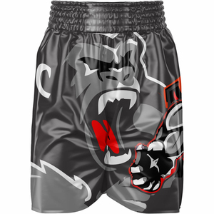 Shorts de MMA multicolor con diseño de logotipo y sublimación personalizada. - Product Image 1