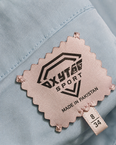 Étiquette de vêtement ronde en tissu Oxytag Sport, fabriquée au Pakistan, taille 8/34, découpée au laser, imprimée, étiquette principale, prix de gros, OEM personnalisé - Product Image 6