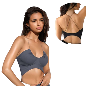 Soutien-gorge de sport pour femme de haute qualité, à fines bretelles, sculptant, à maintien élevé, sans couture, confortable, extensible et respirant - Product Image 4