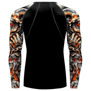 T-shirt de compression athlétique à manches longues pour homme, imprimé graphique, protection UV, séchage rapide, OEM en gros - Product Image 4