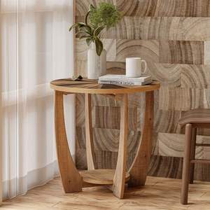 Mesa auxiliar de madera envejecida diseñada para brindar durabilidad, estabilidad y un uso prolongado como mueble. - Product Image 5