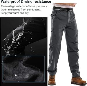 Pantalones de Esquí Impermeables y Cortavientos para Hombre, 10000 mm, Poliéster, Ropa de Nieve para Exteriores, Estilo Cargo, Cierre de Cremallera, Gris - Product Image 5