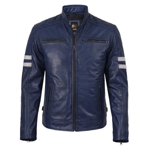 Chaqueta de Motociclista de Piel de Oveja 5KINGZ SPORTS, para Hombre, Acolchada, Corte Ajustado, Reversible, Impermeable, Ecológica, de Invierno - Product Image 2