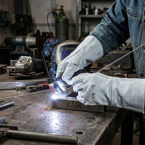 Gants de travail en cuir de vachette de qualité supérieure, flexibles et respirants, pour la protection des mains, vente en gros - Product Image 4