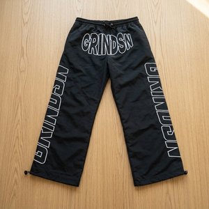 Ensemble de survêtement surdimensionné pour homme, brodé, en tissu ripstop, avec sweat à capuche zippé et pantalon de survêtement ample, style streetwear urbain - Product Image 3