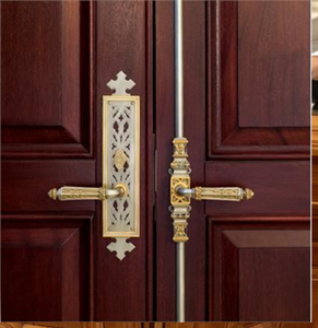 Manijas de latón con diseño de cabeza de león y barra vertical larga para sistemas de puertas de doble entrada. Disponible a precios de mayorista. - Product Image 5