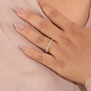 แหวนแต่งงานเพชรทรงเหลี่ยมและทรงกลมคุณภาพสูง เพชรเพาะเลี้ยงในห้องปฏิบัติการ แหวนเพชรแบบฝังขอบ แหวนครบรอบสำหรับผู้หญิง - Product Image 3