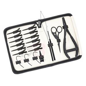 MAGMA BEAUTY Commercial Use Hair Extension Tools Pliers Kit 3 Holes Stainless Steel Pliers Hair Loop <b>Hook</b> Threader <b>Clips</b> Weaving - Product Image 2