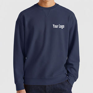 Sudadera con Capucha de Alta Calidad, 100% Algodón, Felpa, Color Sólido, Cuello Redondo, Cierre de Cremallera, Talla Grande, con Logotipo Personalizado Bordado, para Invierno - Product Image 4