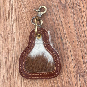 Nouveau design Vente chaude Cheveux sur cuir de vachette Porte-clés en cuir Porte-clés élégants Porte-clés de luxe en cuir de forme unique - Product Image 3