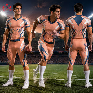 Conjunto de Uniforme de Fútbol Sublimado para Hombre, Patrón Azul Melocotón, Poliéster Transpirable, Detección de Agujas para Adultos - Product Image 5