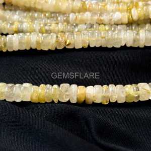 Cuentas Heishi de Cuarzo Rutilado Dorado Natural de 5MM, Cuentas de Rutilo Dorado Lisas, Cuentas de Piedras Preciosas para Fabricación de Joyería, Suministros al por Mayor - Product Image 4