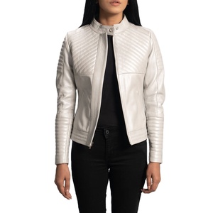 Anti-wrinkle Quick Dry Anti-pilling New Design Women Leather Jacket Best Manufacturing Soft Manufacturing Women Leather Jacket - Product Image 4