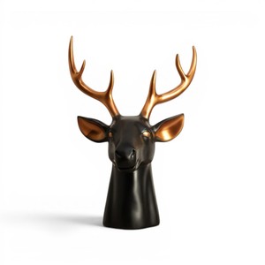 Sculpture moderne de tête de cerf en polyrésine, figurine animale, décoration de table de luxe, statue pour la maison - Product Image 4