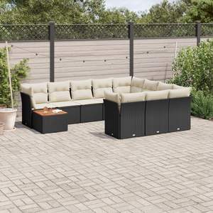 Conjunto de Sofás de Jardín en Negro, Marrón, Crema y Blanco - Product Image 1