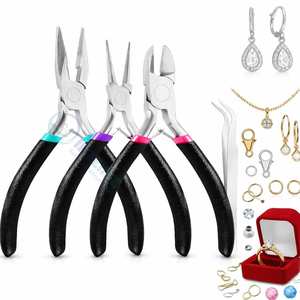 Durable 5 Pcs Jewelry Making Pliers Tools Set Stainless Steel Beading Wire Repair Craft DIY Hobby Professional Use - Product Image 3