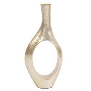 Jarrón de suelo vintage de hierro dorado con borde festoneado, centro de mesa floral para bodas, decoración de mesa, acabado esmaltado ecológico, estilo costero único - Product Image 3