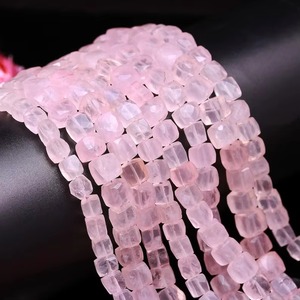 Cuentas de Cuarzo Rosa Natural Facetadas en Forma de Caja, 6mm 9mm, Hilo a Granel, Precio Mayorista para Suministro de Joyería y Fabricación de Pulseras - Product Image 4