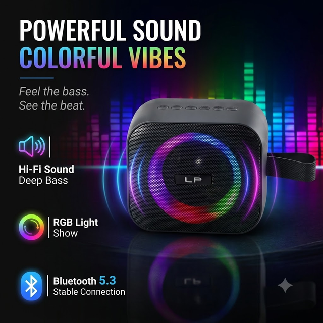 LP-V39 Waterproof Outdoor Speaker RGB Color Light Portable Heavy Bass Speaker Wireless Audio Player Music Speaker OEM Supplier