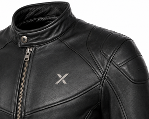 Chaqueta de Motocicleta Deportiva de Cuero |   Negro Carbón y Verde Azulado |   Fabricante OEM ODM |   Diseño de Calidad Premium |   Ropa de Carreras |   Logotipo X - Product Image 4