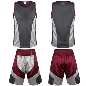 Ensemble short et débardeur unisexe d'arts martiaux mixtes, imprimé par sublimation, violet, bleu, noir, séchage rapide, respirant, polyester, uniforme de boxe - Product Image 2