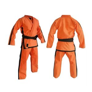 Uniforme de Artes Marciales Naranja con Franjas Laterales Negras, Gi Transpirable para Entrenamiento de Alta Intensidad, Equipo Personalizado - Product Image 3