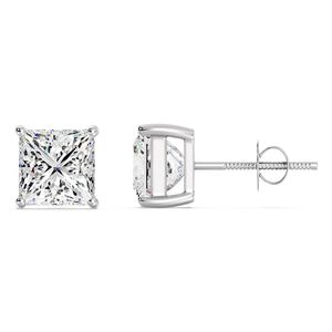 Princess Cut Lab Grown Diamond Stud <b>Earrings</b> - Product Image 4