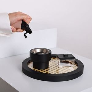 Brûleur d'encens Oud de luxe, ensemble de brûleur d'encens Bakhoor avec plateau décoratif, Mabkhara arabe moderne, porte-parfum d'intérieur - Product Image 4