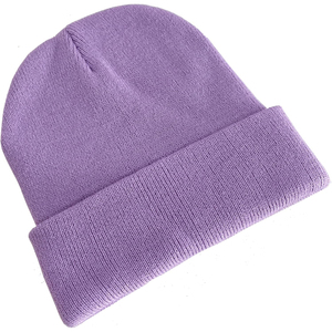 Bonnets en tricot bleu et violet personnalisés, bonnets chauds d'hiver pour hommes et femmes, bonnets doux et légers - Product Image 2