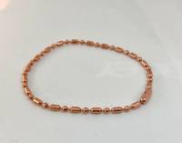 Bracelet chaîne à billes en cuivre pur fait main, maillons solides, finition polie, style antique, délicat, empilable, bijoux de guérison pour hommes et femmes, OEM