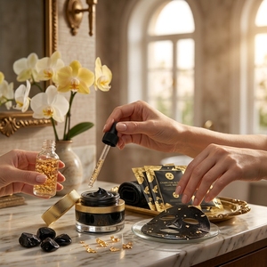 Masque facial au charbon d'or complexe anti-âge pour tous types de peau, usage domestique féminin - Product Image 5