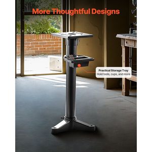 Supporto per smerigliatrice da banco resistente 27x27 cm con morsetto e piedistallo da pavimento, fessure di montaggio pre-tagliate, pratico per il montaggio della smerigliatrice - Product Image 6