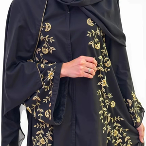Best Luxurious Women Kaftan Abaya Dress Handmade Turkish Floor Length Long Sleeve Soft Breathable Polyester Floral Loose Fit - Product Image 1