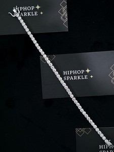 Classic Iced Out 925 <b>Sterling</b> <b>Silver</b> Round Diamond Tennis <b>Bracelet</b> Hip Hop Bling Jewelry <b>For</b> <b>Men</b> Women Sparkles Wholesale Charms - Product Image 2