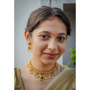Guttupuslu 18K Gold Plated Luxury Short <b>Bridal</b> <b>Jewelry</b> <b>Set</b> - Product Image 2
