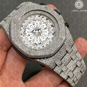 Charm_Jewells Luxury Men Stainless Steel <b>Watch</b> Round Case 43mm Analog Quartz Sapphire Crystal <b>Diamond</b> Bracelet Fashion - Product Image 4