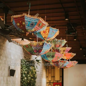 Handmade Indian Wedding Floral Design Bohemian Iron Tube Cotton <b>Umbrella</b> Foldable Manual Opening 72" Indoor Outdoor Decorations - Product Image 5