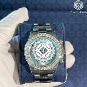 Reloj de Diamantes de Lujo Charm Jewells para Hombre, Caja de Acero Inoxidable de 40 mm, Movimiento Mecánico Analógico, Resistencia al Agua de 10 Bares, Botón de Presión - Product Image 1