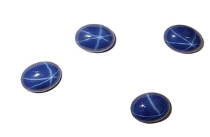 Zafiro Azul Estrella Ovalado de 10x14 mm, 7 Quilates, Creado en Laboratorio, Cabujón Pulido con Efecto de Estrella de 6 Puntas para Joyería - Product Image 6