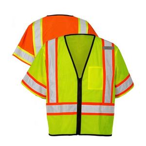 Gilet de sécurité hi vis, pour travail, Patch très Visible avec poche de protection à rayures réfléchissantes - Product Image 1