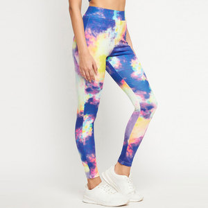 Leggings taille haute à imprimé Tie Dye Galaxy, longueur intégrale, extensibles, tricotés, sportifs, pantalons de yoga pour femmes, toutes saisons - Product Image 2