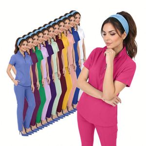 Uniforme Médico de Alta Calidad, Tela Suave Premium de Poliéster y Spandex, Conjunto de Uniforme de Enfermería de Fábrica - Product Image 3
