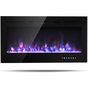 Caminetto Elettrico Moderno da Incasso 40 Pollici con Effetto Fiamma LED e Termostato - Product Image 4